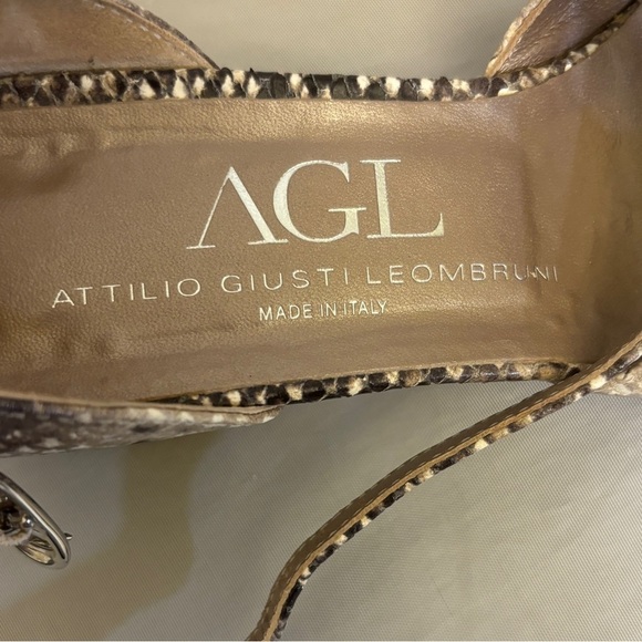 AGL 38 (8) d’Orsay Pump Women’s Snakeskin Print Pointed Toe Strappy Shoes - Picture 6 of 13